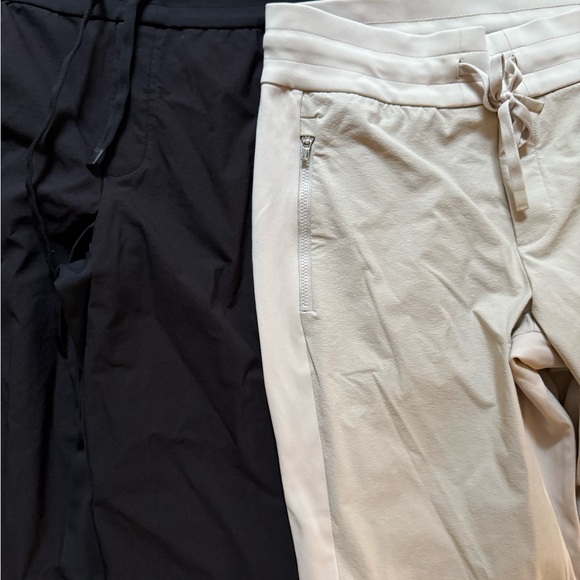 Athleta Black and Tan Track Pants with Elastic Waistbands - Picture 3 of 6